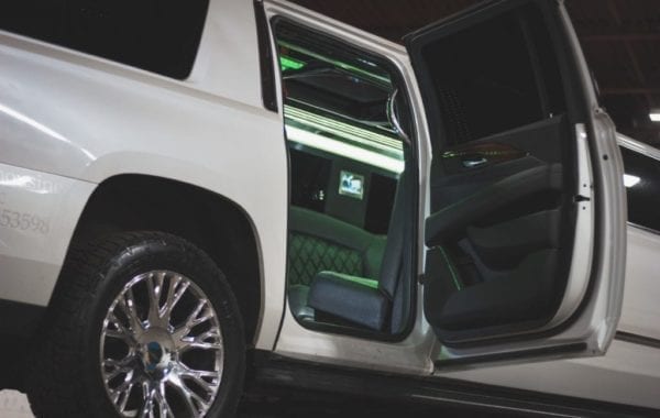 White Escalade SUV Limo passenger door