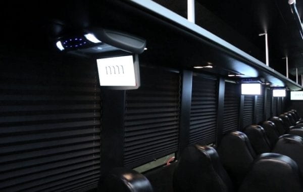 limo bus interior tv consoles