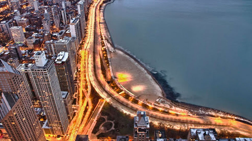 Aerial view of lakeshore drive