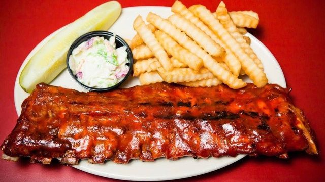 Ribs on plate