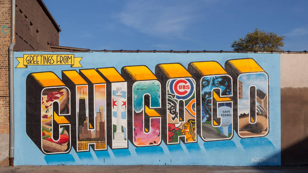 Wall mural of the word Chicago